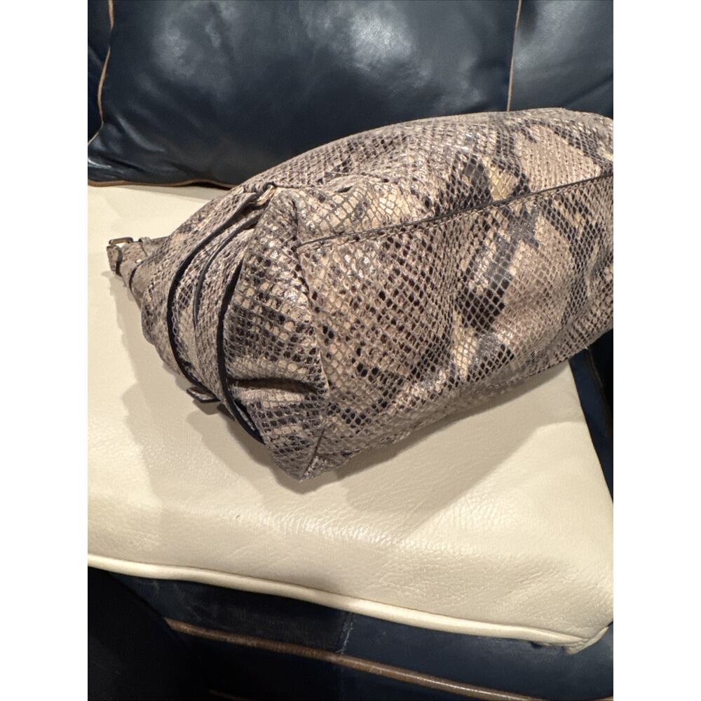 Michael Kors Women's Large Tan Leather Snakeskin Hobo Bag - Picture 12 of 12